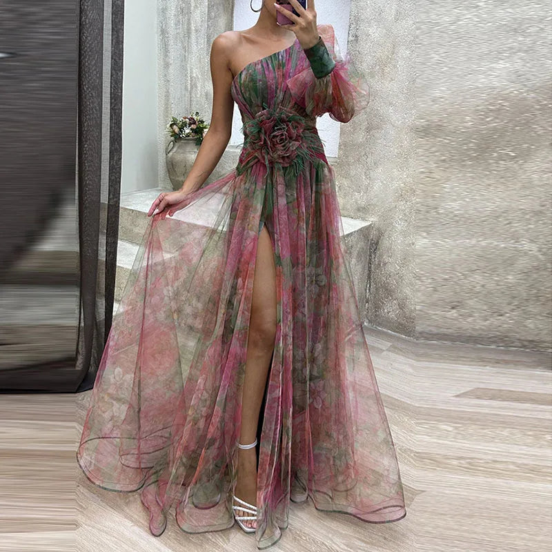 Juliana - Drømmende elegant kjole med blomsterprint
