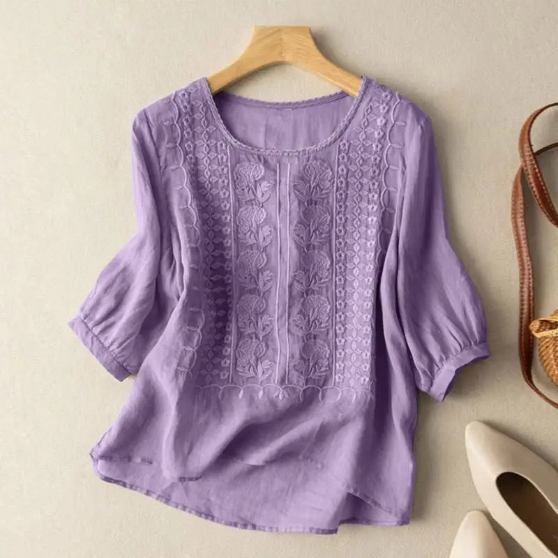 Wynn - Embroidered Relaxed Blouse