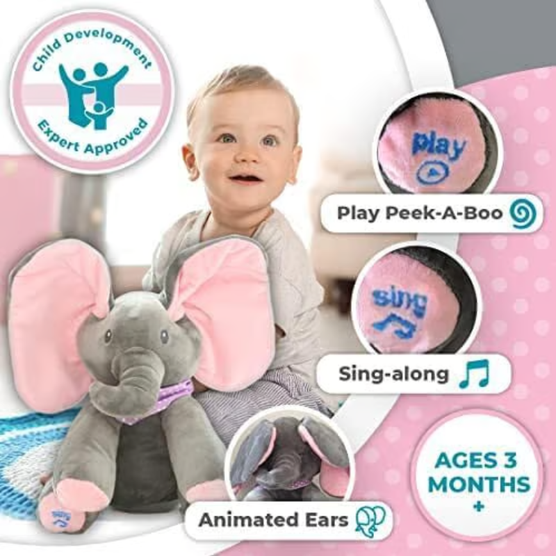 MelodyHugs – Musical Elephant Plush Toy with Peek-A-Boo & Songs