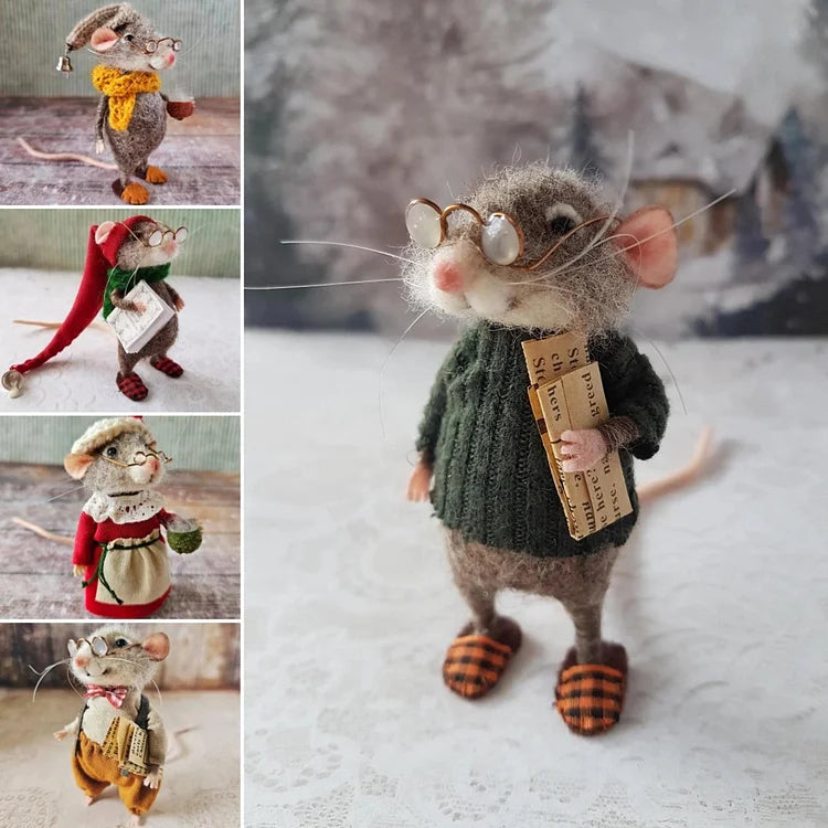 WhiskerWool – Handmade Needle-Felted Mouse Figurine