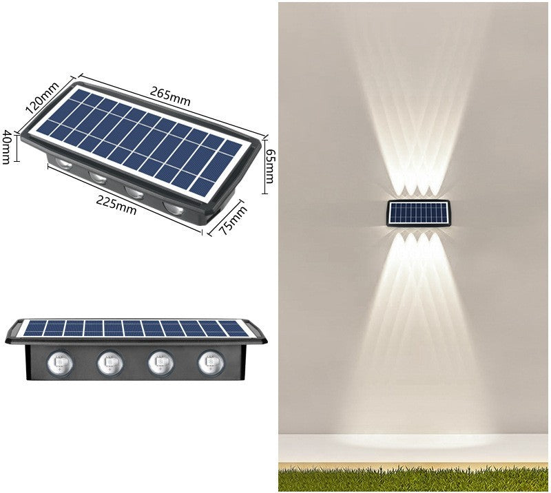 Solar LED Wall Light for Garden Patio Fence and Outdoor Lighting