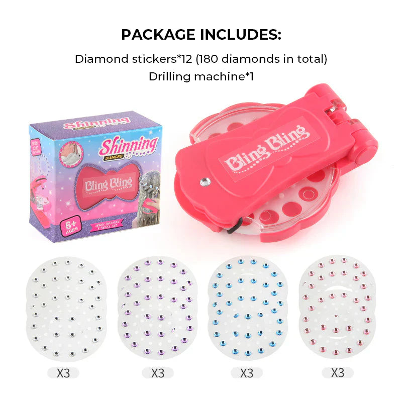 BlingPop - Styling-sæt med applikator til hårpynt med sten til børn