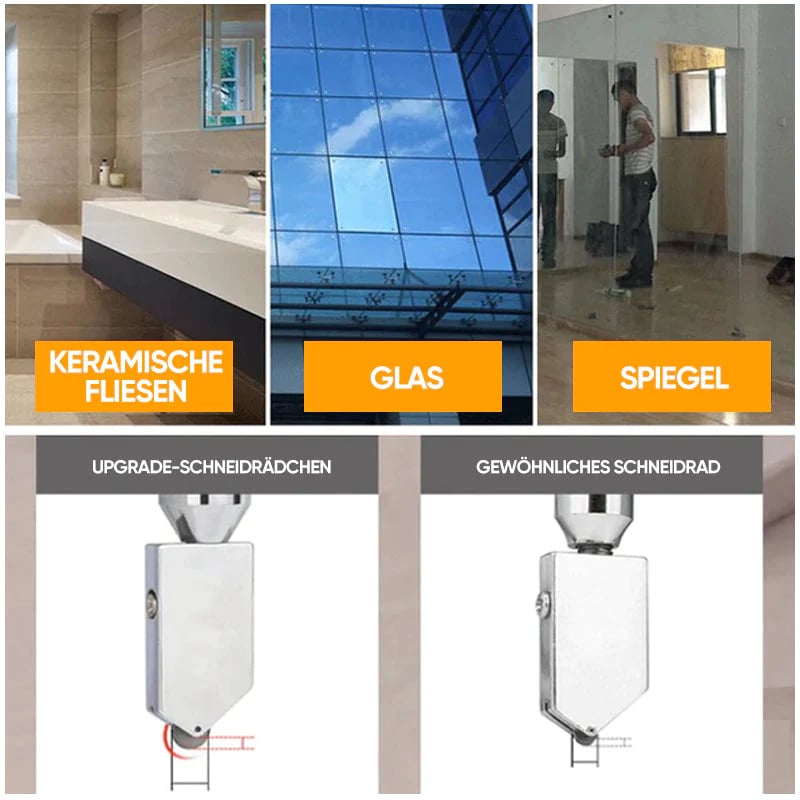 Outil 2-en-1 pour couper le verre et le carrelage avec guide de mesure