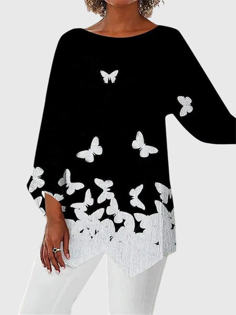 Avery - Elegant top med rund hals