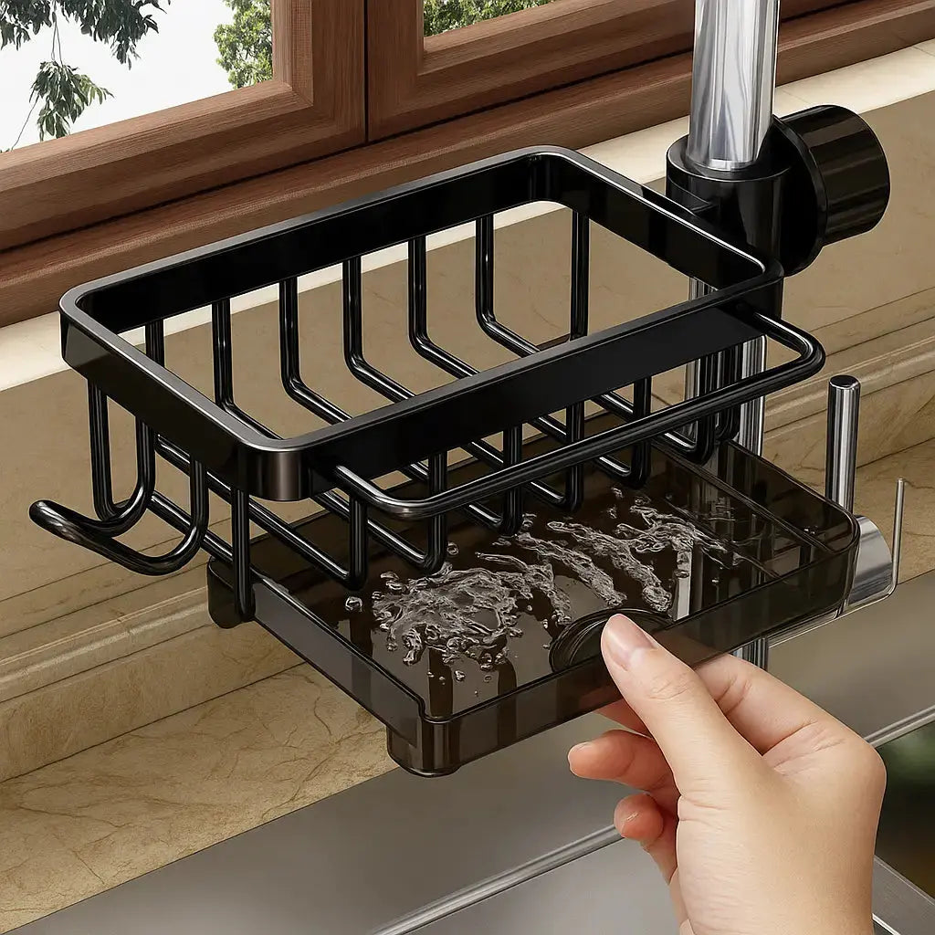 FlowGrip Organizer — Faucet-Mounted Sink Organizer Rack