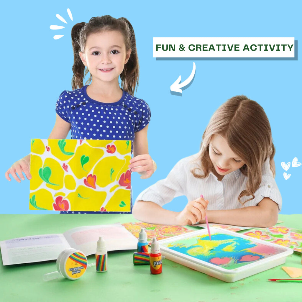 ColorBurst Splash – Marmorierfarben-Set für kreative Bastel- und DIY-Projekte