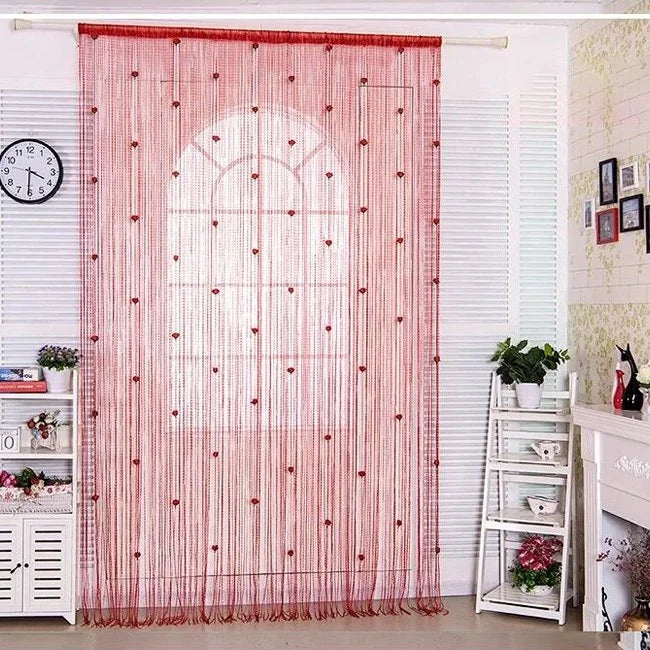 FloralGrace Decorative Rose String Curtains