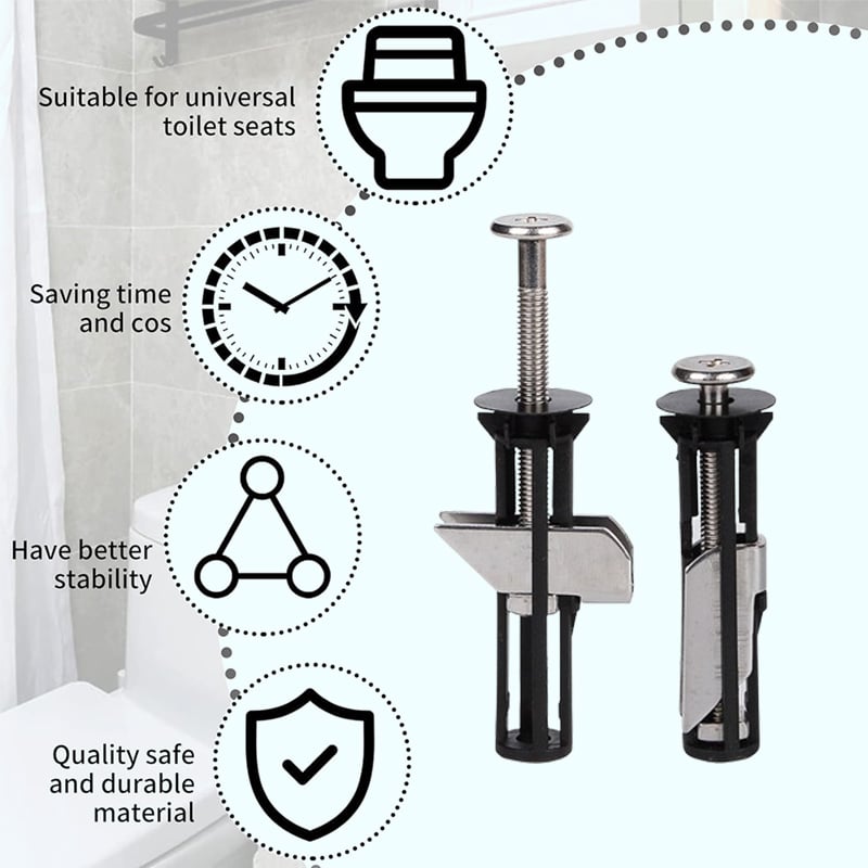Universal Toilet Seat Replacement Bolt Set for Secure Installation