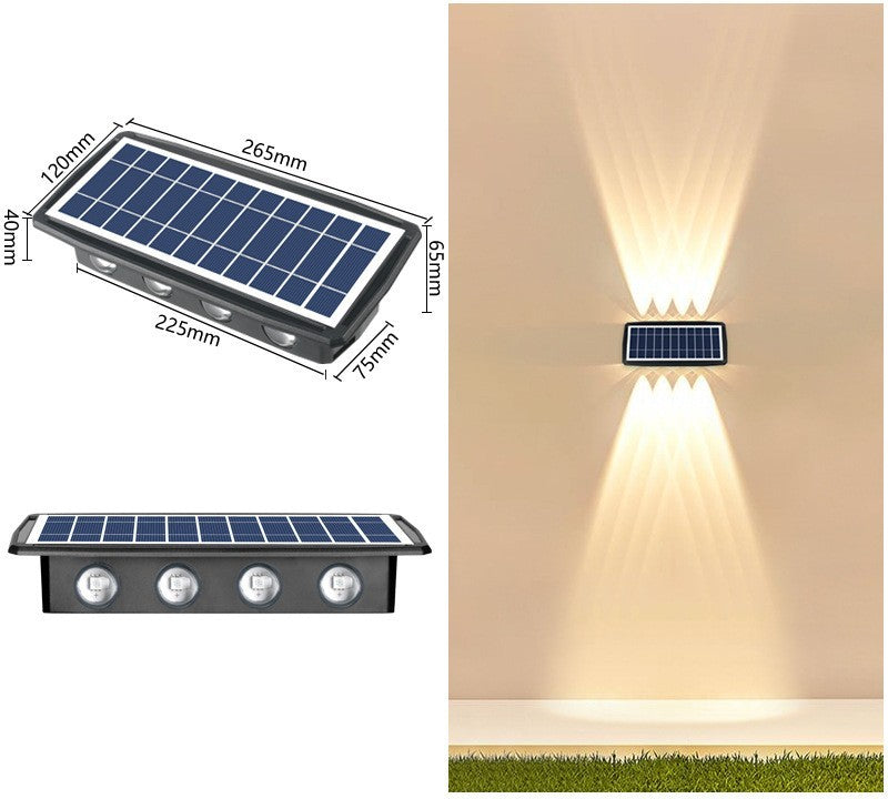 Solar LED Wall Light for Garden Patio Fence and Outdoor Lighting