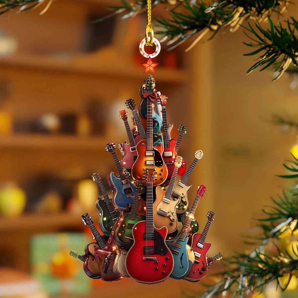 FestiveStrings – vánoční ozdoba s motivem kytary