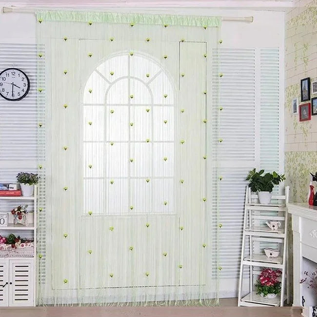 FloralGrace Decorative Rose String Curtains