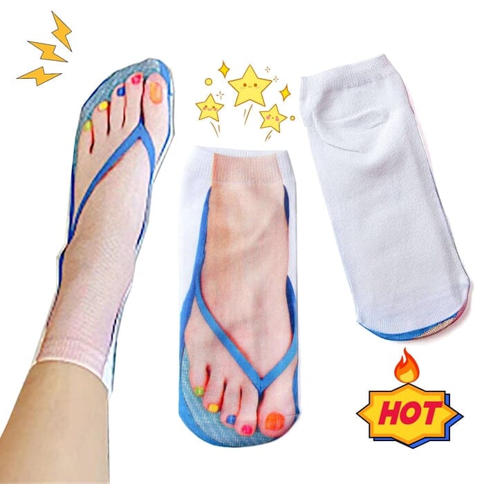 Flip-Flop Style Printed Socks