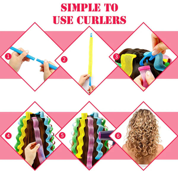 WaveWhisper - No-Heat Hair Curlers Set (30 pcs)