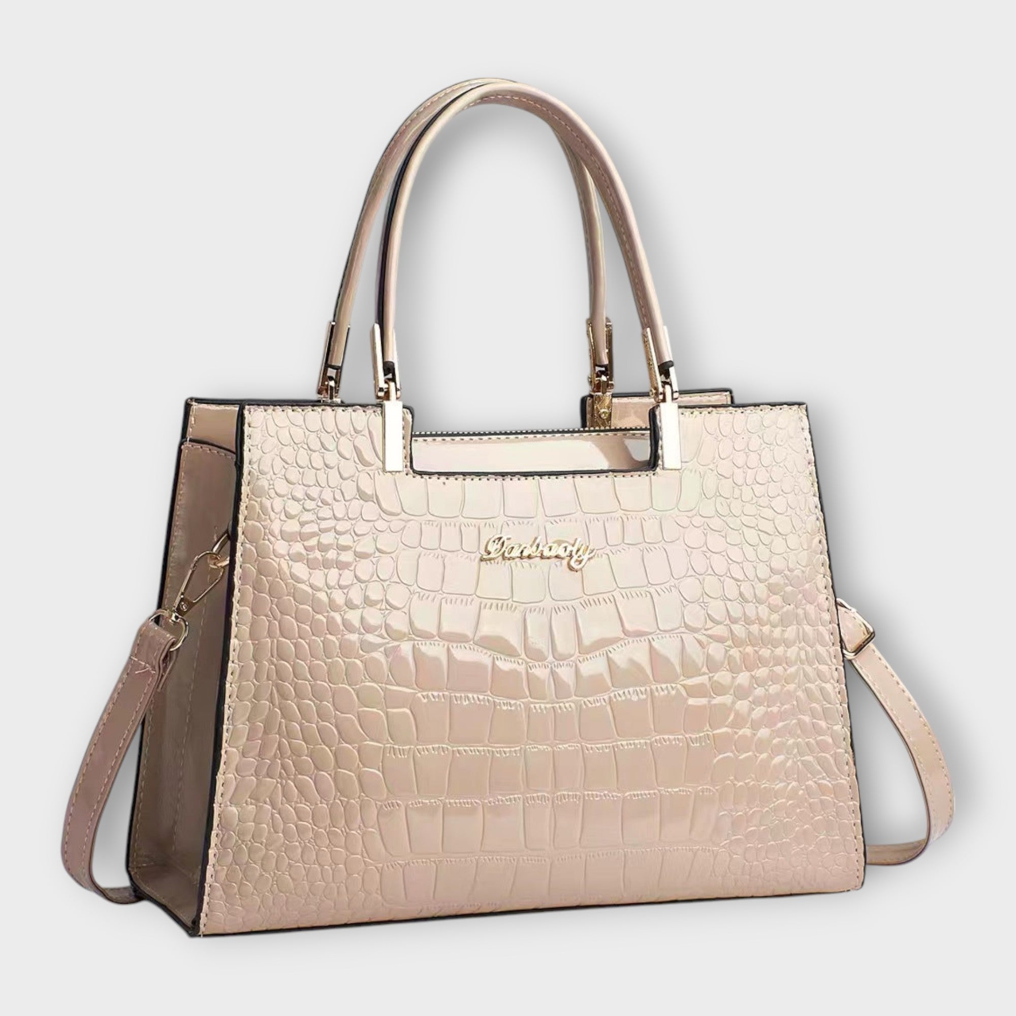 Ellie - Glossy Crocodile Pattern Handbag