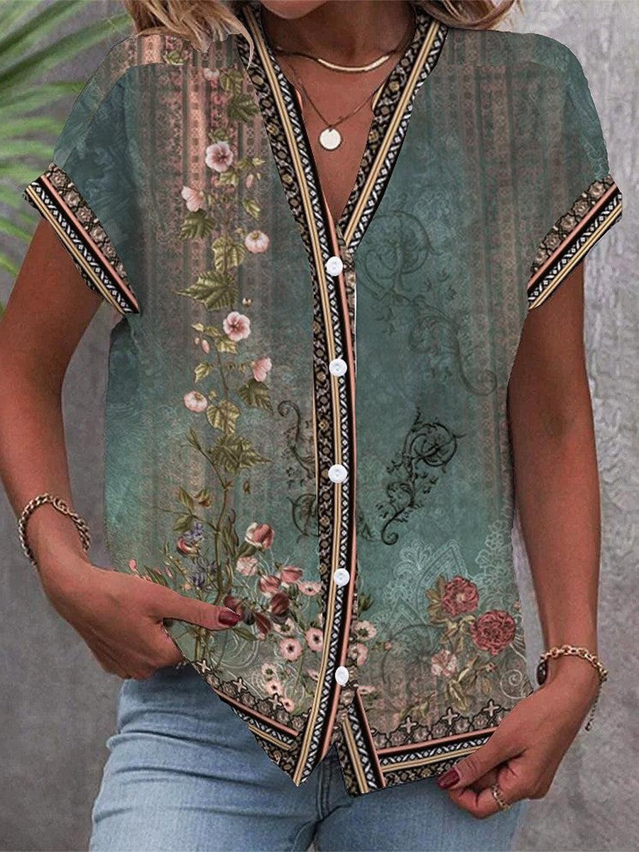 Fallon - Watercolor Petal Blouse