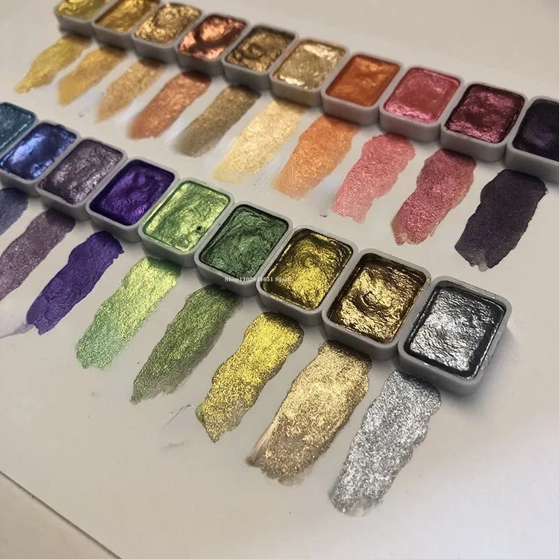 LuminaBurst -  Metallic Watercolor Paint Set for Art Calligraphy and Craft Projects