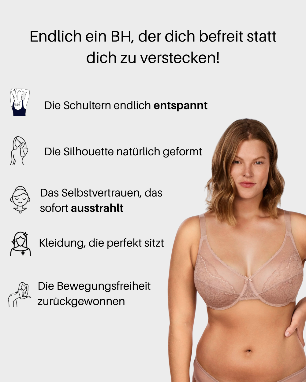 CurveLuxe - Lace Support Bra