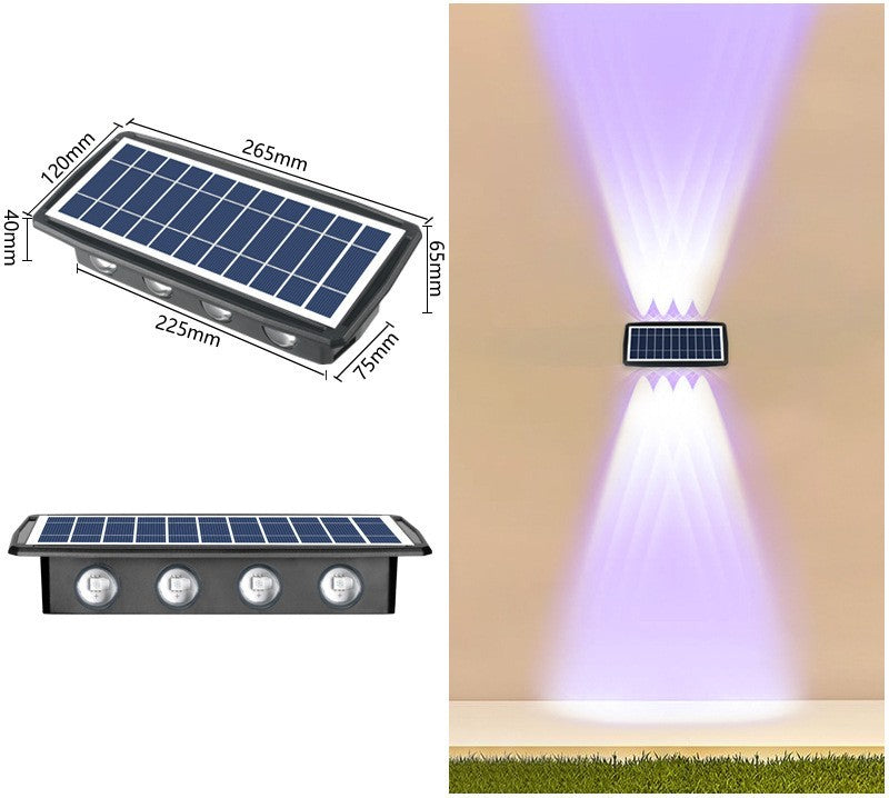 Solar LED Wall Light for Garden Patio Fence and Outdoor Lighting
