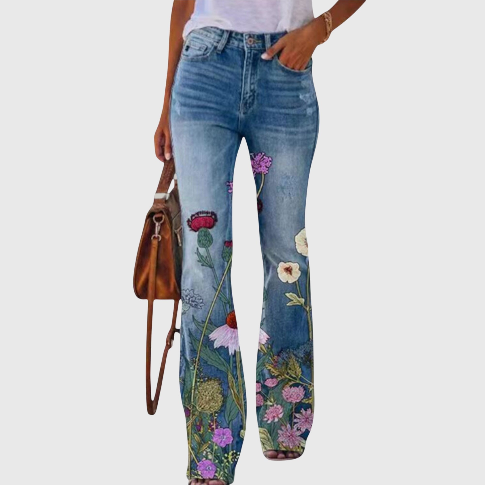 Tricia - Pantaloni con fiori