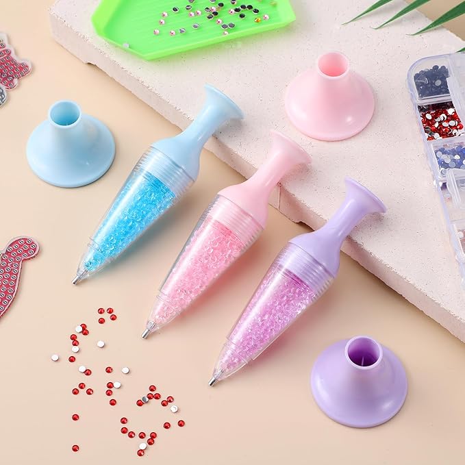 GlitterPen – narzędzie do haftu diamentowego z ozdobną podstawką w kształcie kwiatu