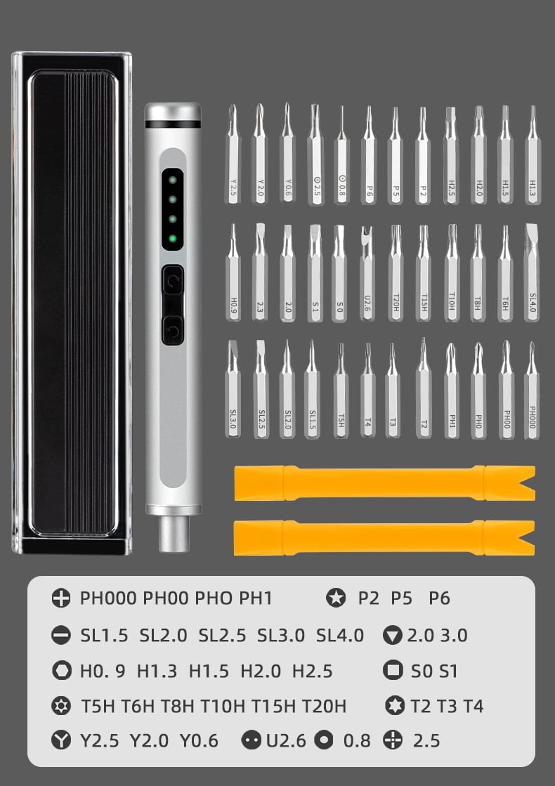 PowerSpin – 40v1 sada miniaturního elektrického šroubováku
