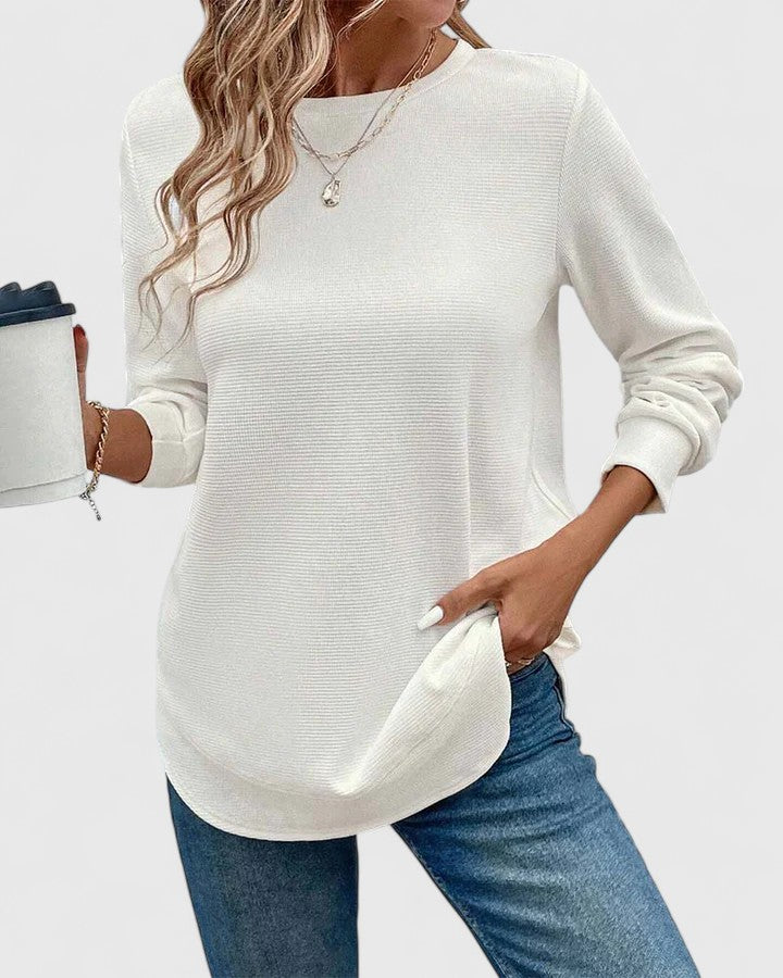 Azalea - Maglia elegante a girocollo con maniche lunghe