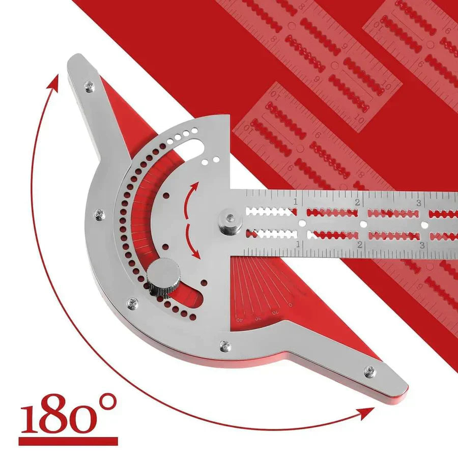 AccuRuler Adjustable Angle Measuring Ruler for Woodworking