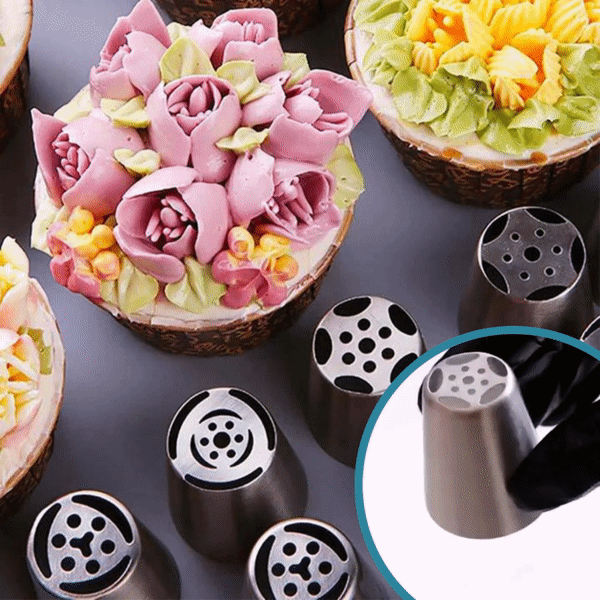BloomCrest — Russian Piping Tips Set for Floral Cake and Cupcake Decorating