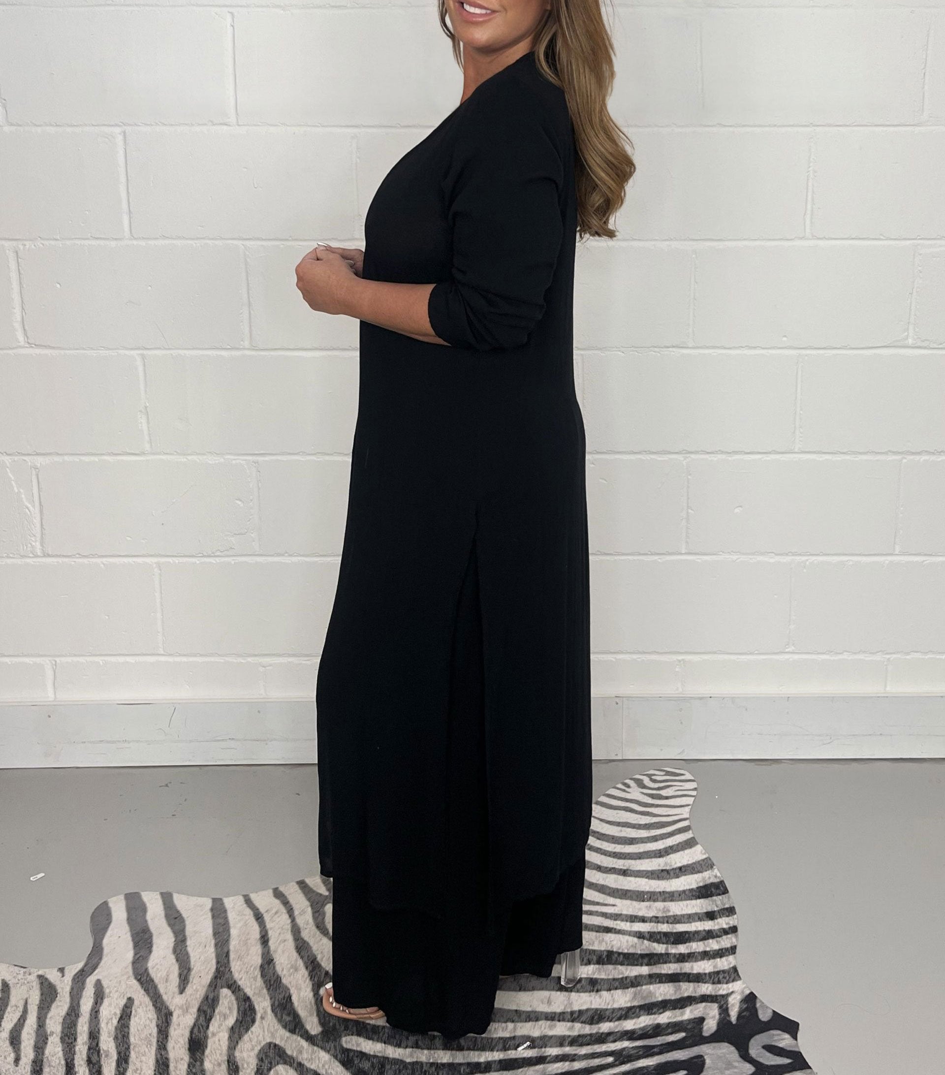 Women's Relaxed Fit Two-Piece Lounge Set with Wide Leg Pants