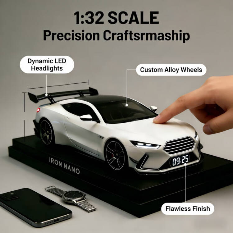 Hypercar-Style LED Alarm Clock with Engine Sound Effects