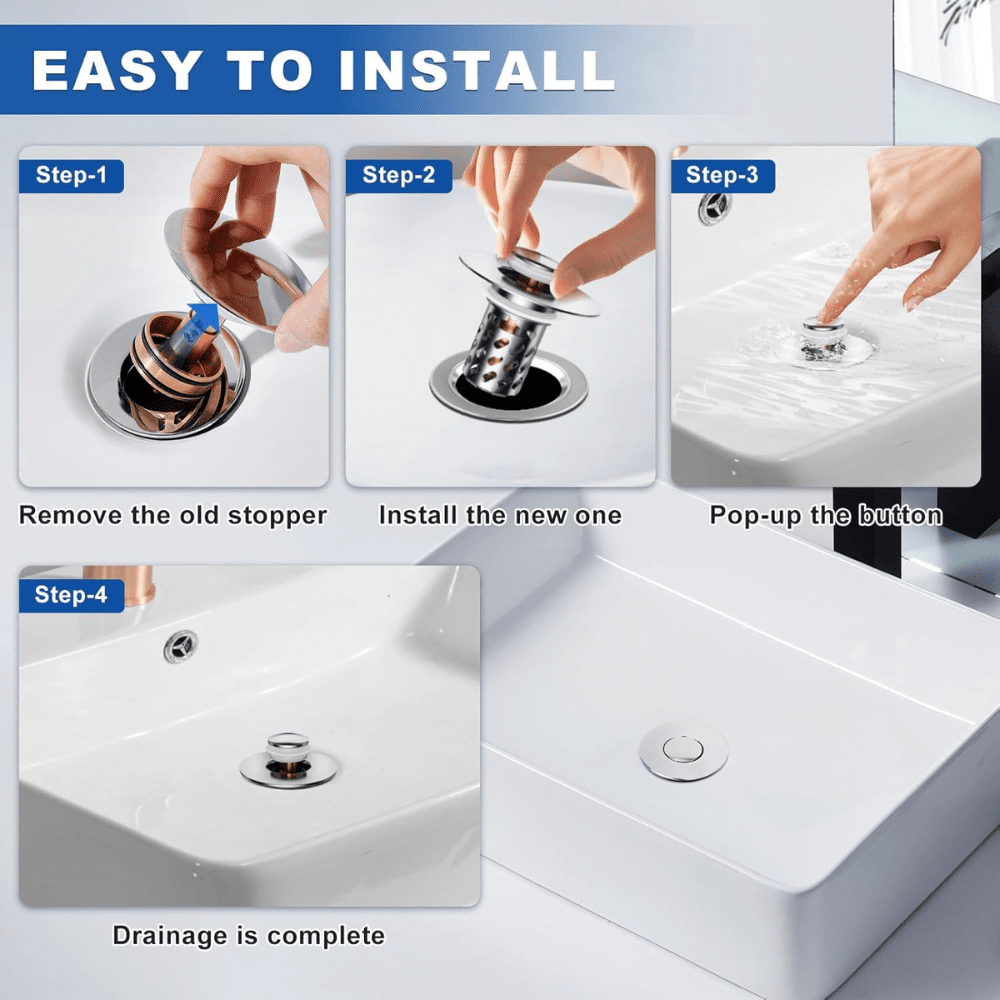 FlowMaster – odtoková zátka do koupelnového umyvadla s filtračním košíkem
