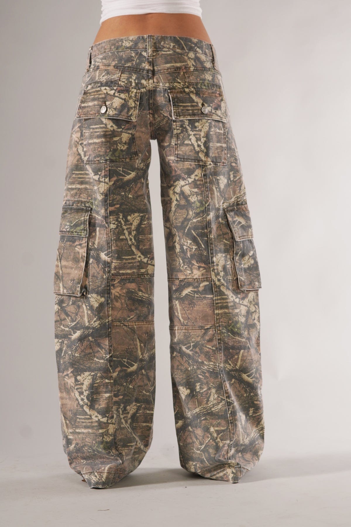 Unisex Camouflage Wide Leg Cargo Pants