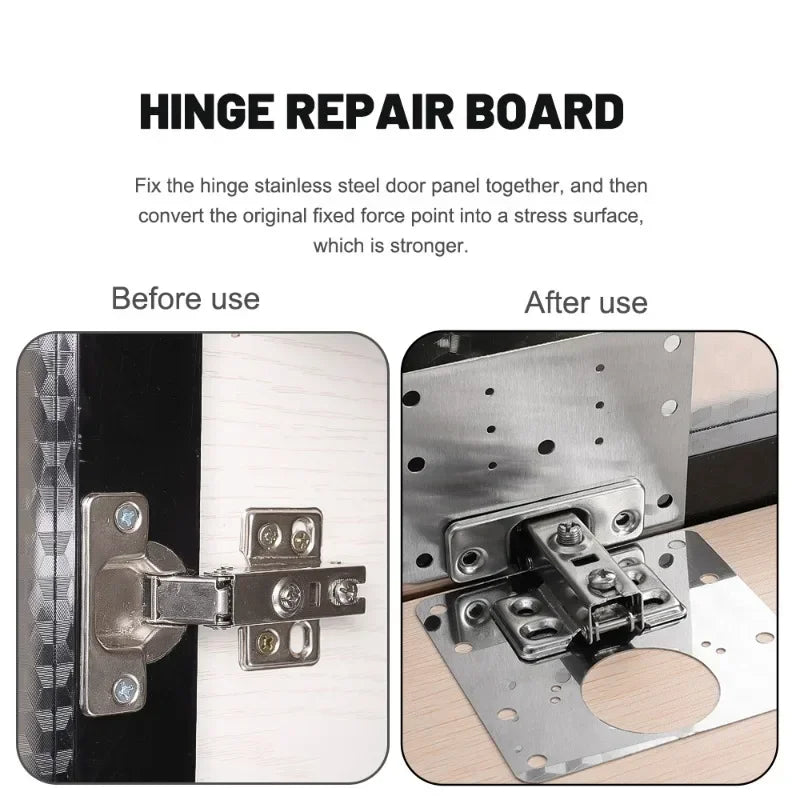 5+5 Free | Stainless Steel Cabinet Hinge Repair Plate Kit