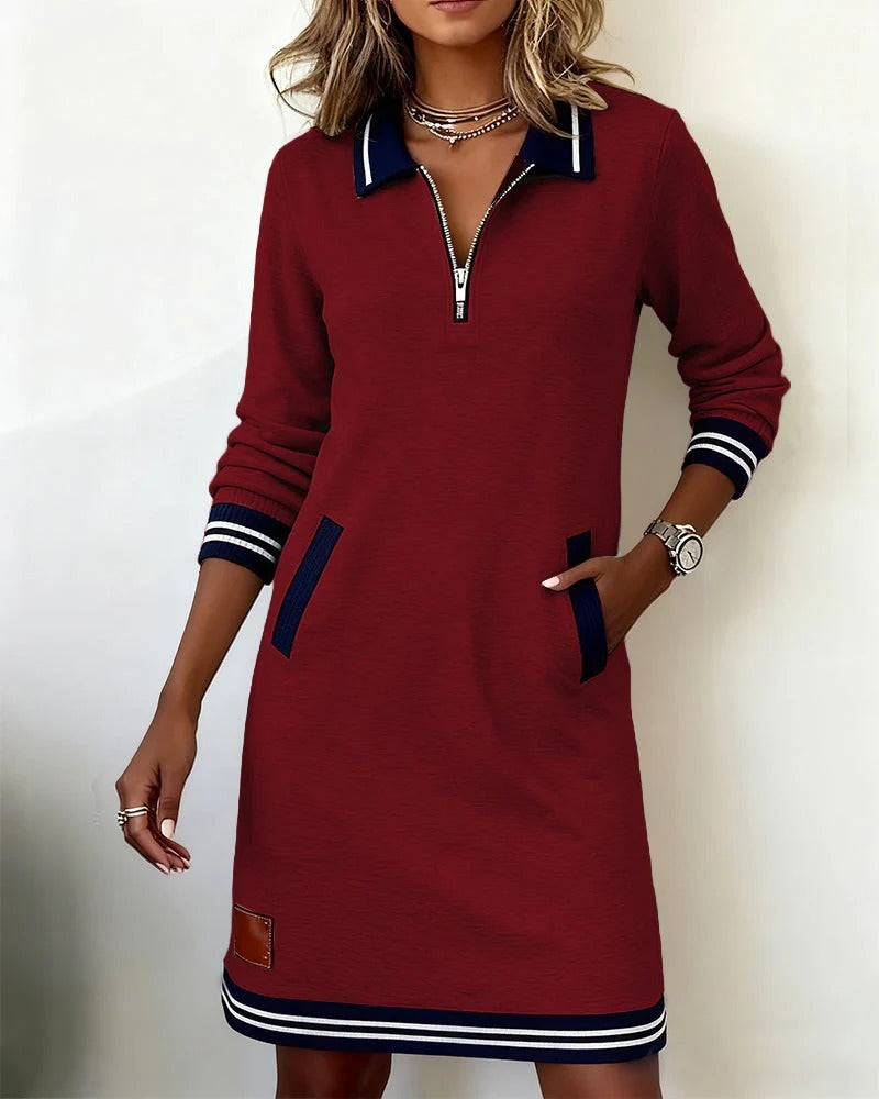 Alyanna - Elegante abito in cotone a maniche lunghe