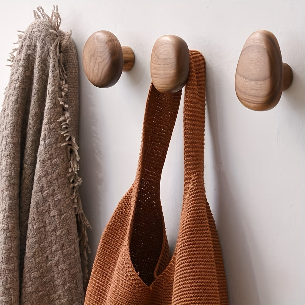 OakPebble - Wooden Wall Hooks Set