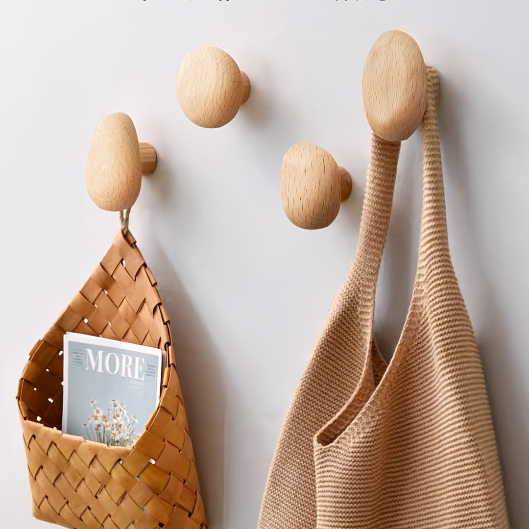OakPebble - Wooden Wall Hooks Set