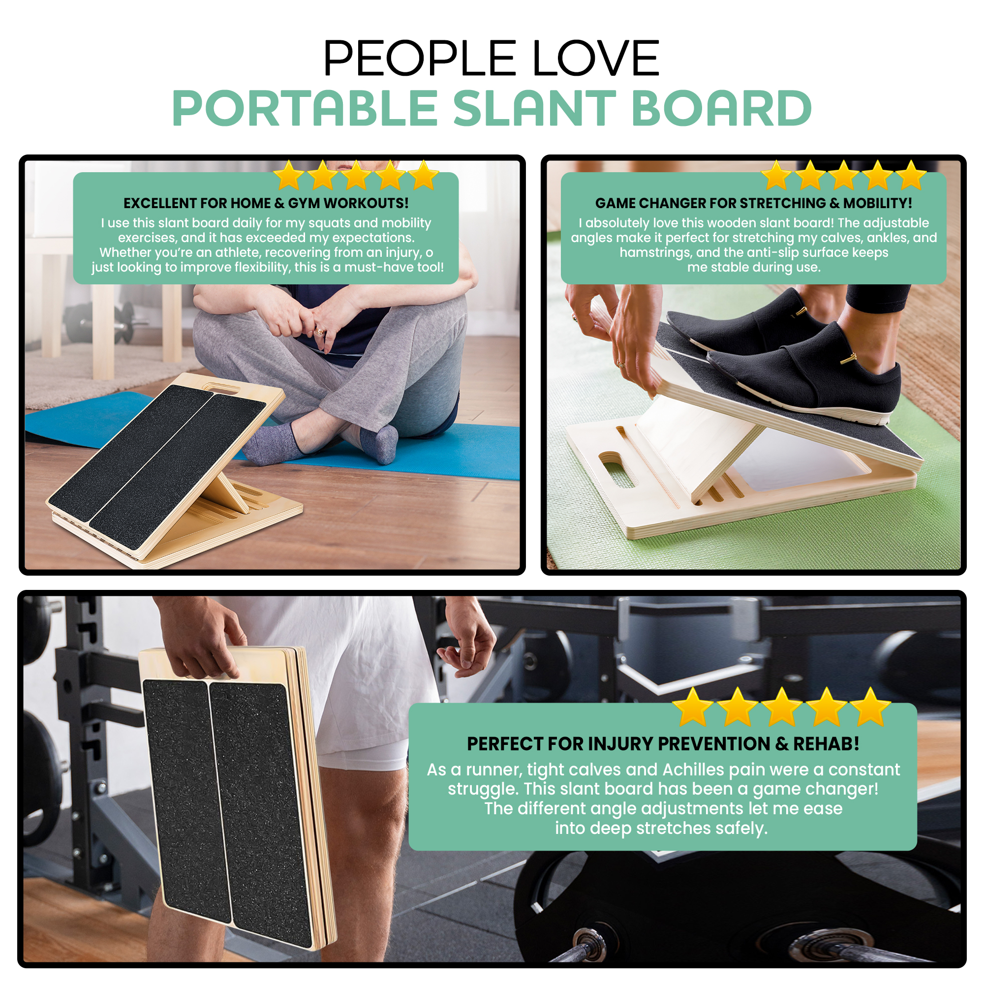 FlexEase - Adjustable Wooden Stretch Board