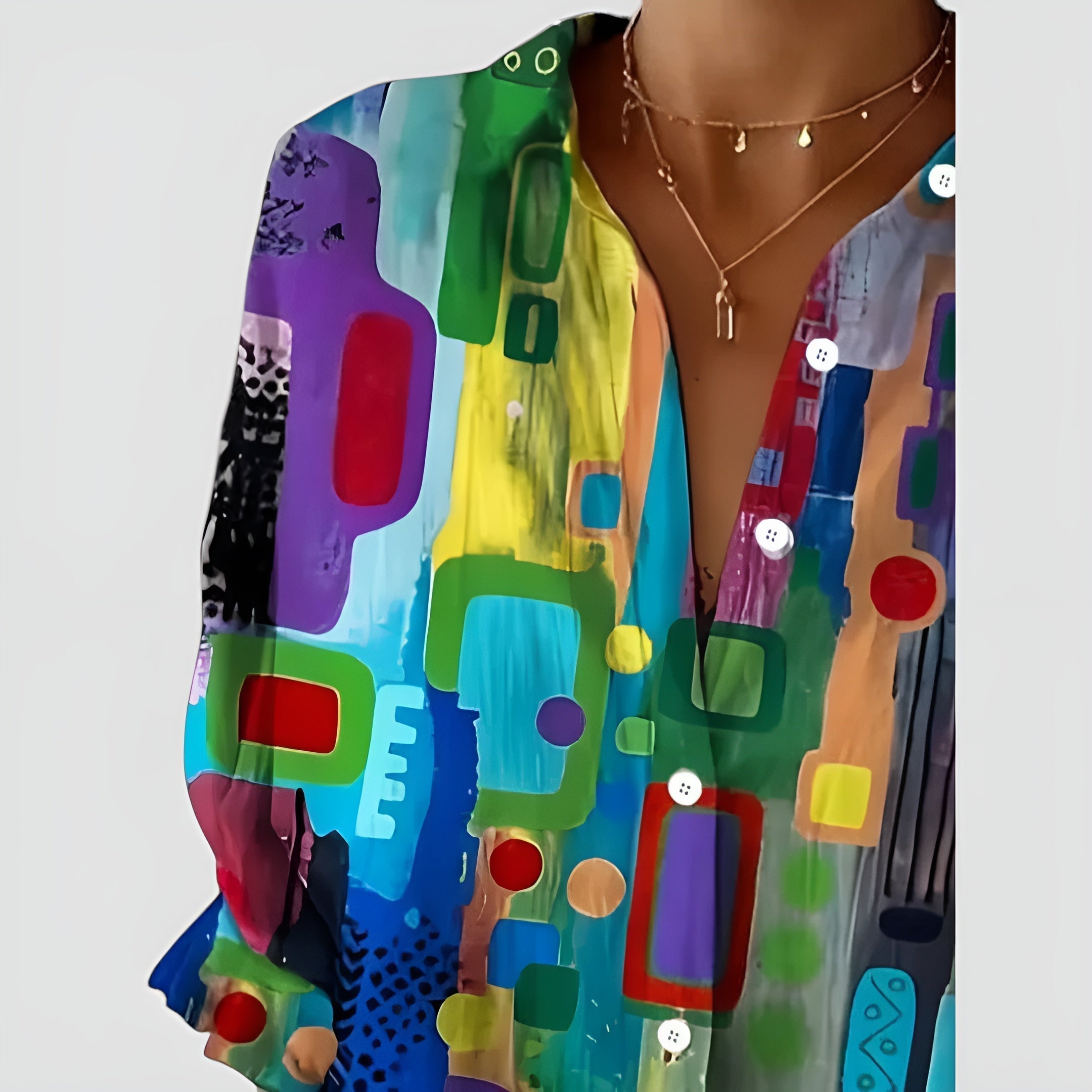 Charlotte - Elegantní halenka s geometrickým vzorem