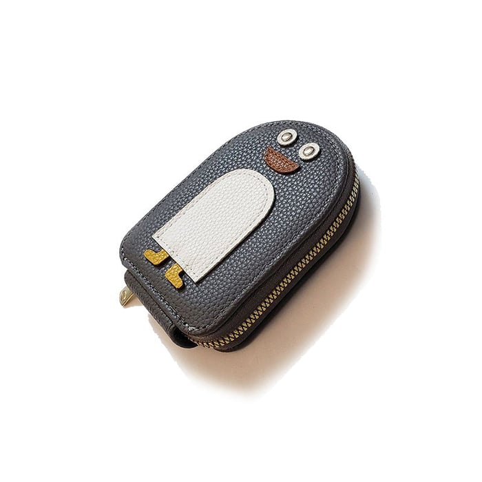 SwiftGuard — roztomilá peněženka na zip s přívěskem na klíče tučňák