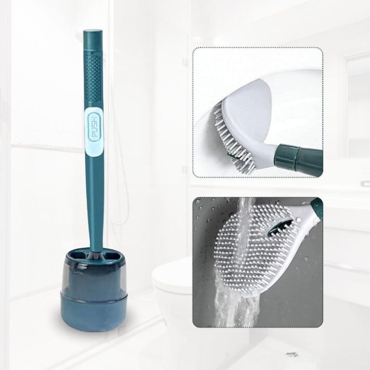 FlushMaster Pro — Toiletbørste i silikone med vægmonteret holder