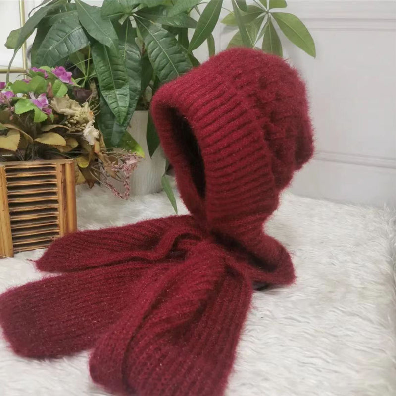 Dámská pletená sada čepice a šály pro pohodlný styl do chladného počasí