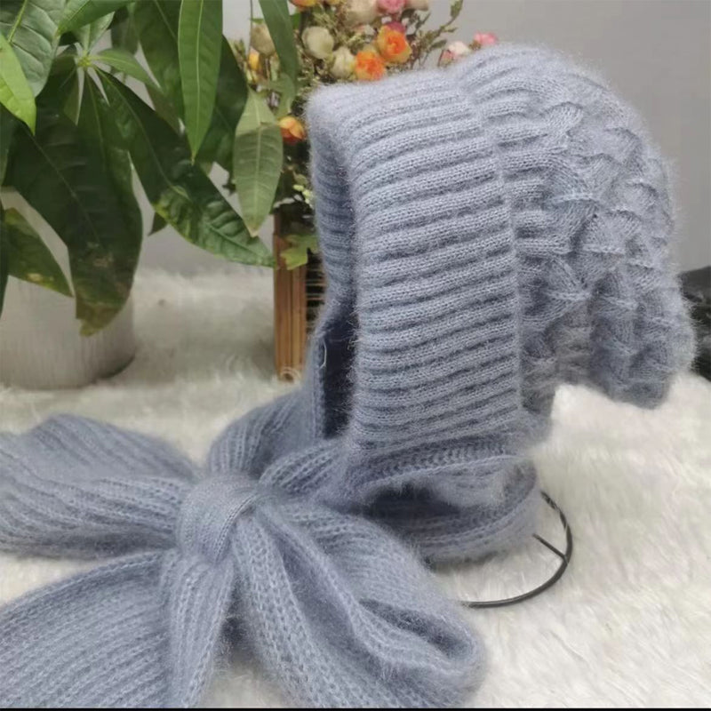 Dámská pletená sada čepice a šály pro pohodlný styl do chladného počasí