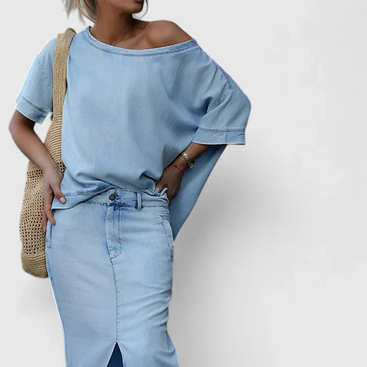 Averlynn - Completo elegante da donna con gonna lunga