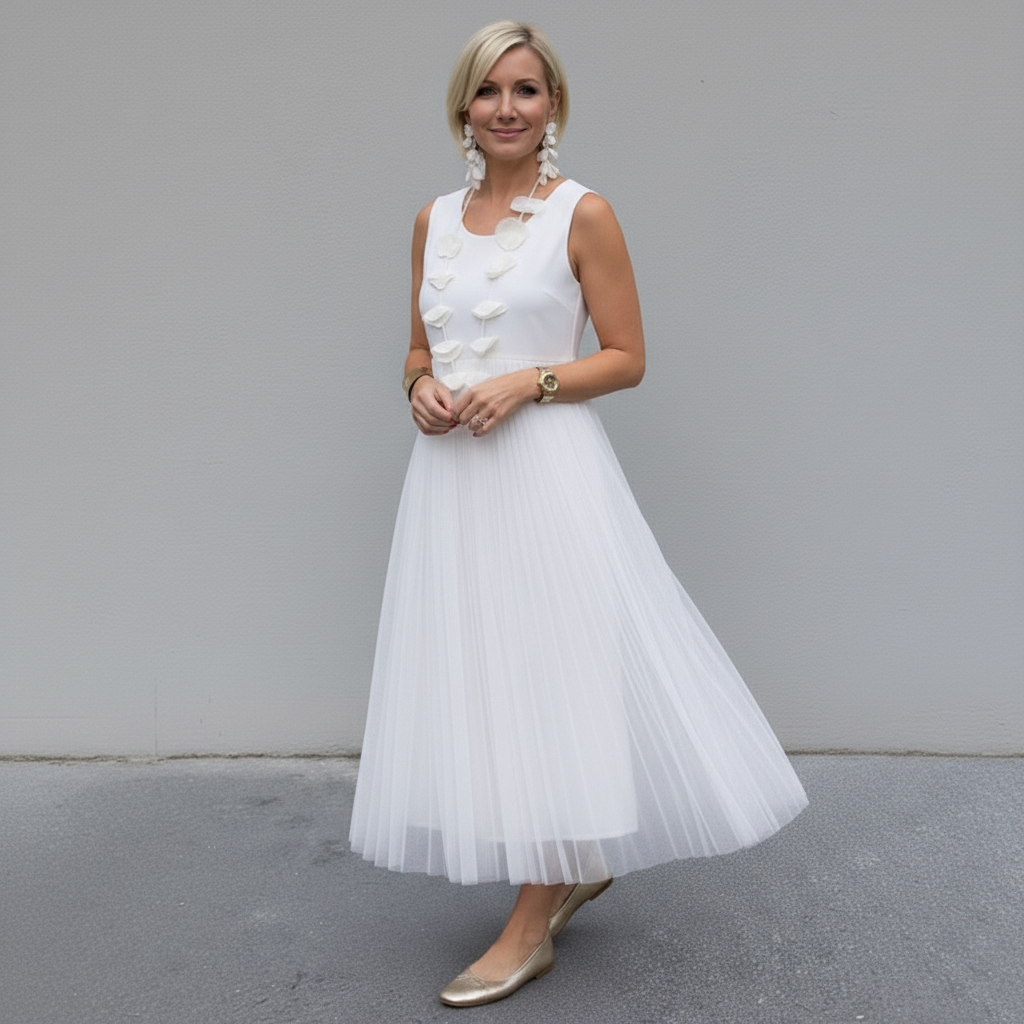 Emmie - Elegantní dvoudílný komplet, vrstvené pletené šaty pro nenucený styl