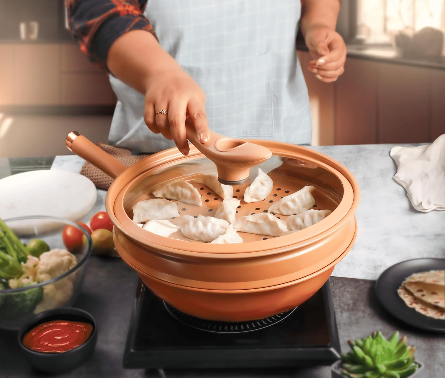 SuperWok Nonstick Deep Frying Wok – Versatile Cooking Pan with Lid